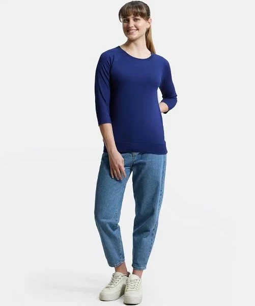 Jockey AW14 Women Super Combed Cotton Viscose Elastane Stretch Regular Fit Solid