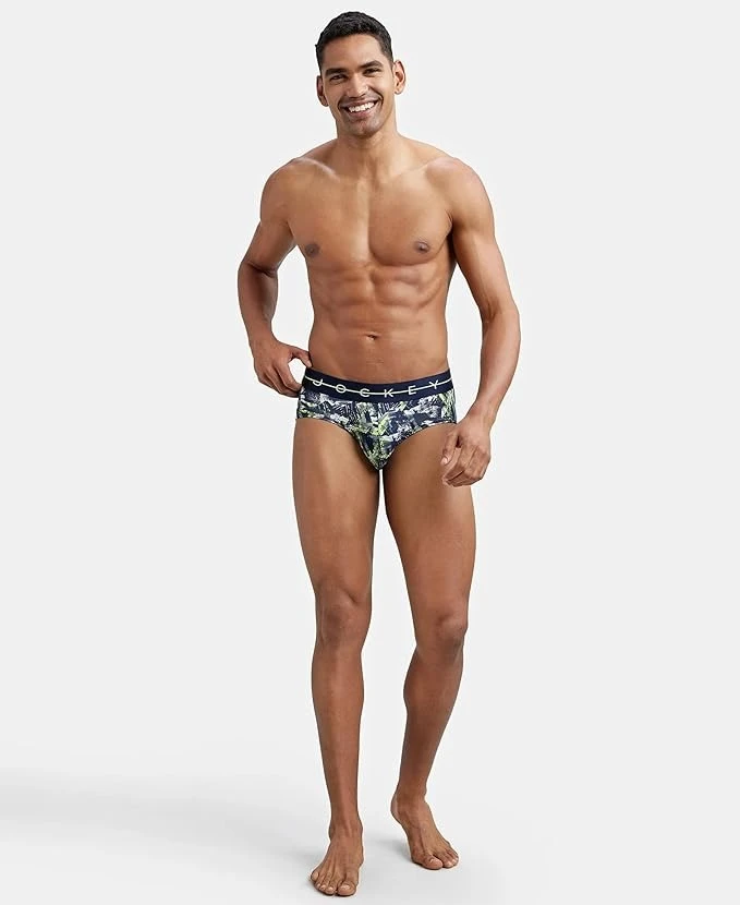 Jockey |Style NY01|Men's Super Combed Cotton Elastane Stretch Printed Brief with