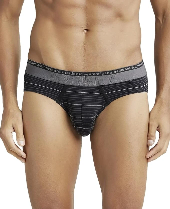 Jockey US67 Men's Super Combed Cotton Elastane Stretch Stripe Brief with Ultraso